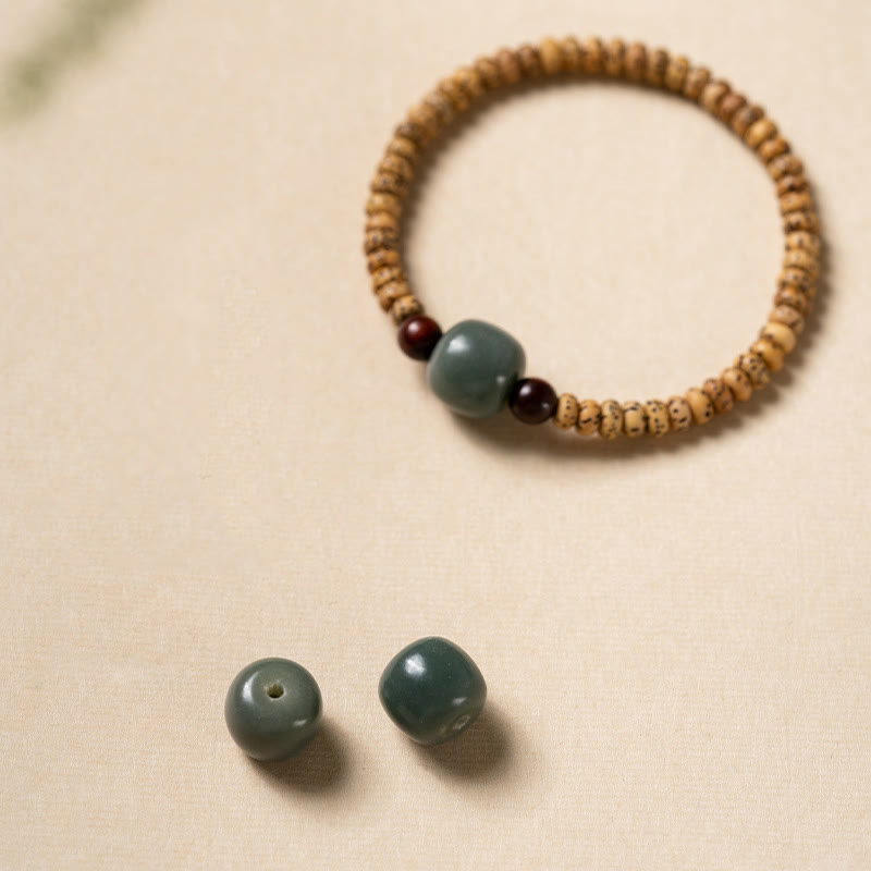 Fortune Jewel Bodhi Seed Small Leaf Red Sandalwood Wisdom Bracelet