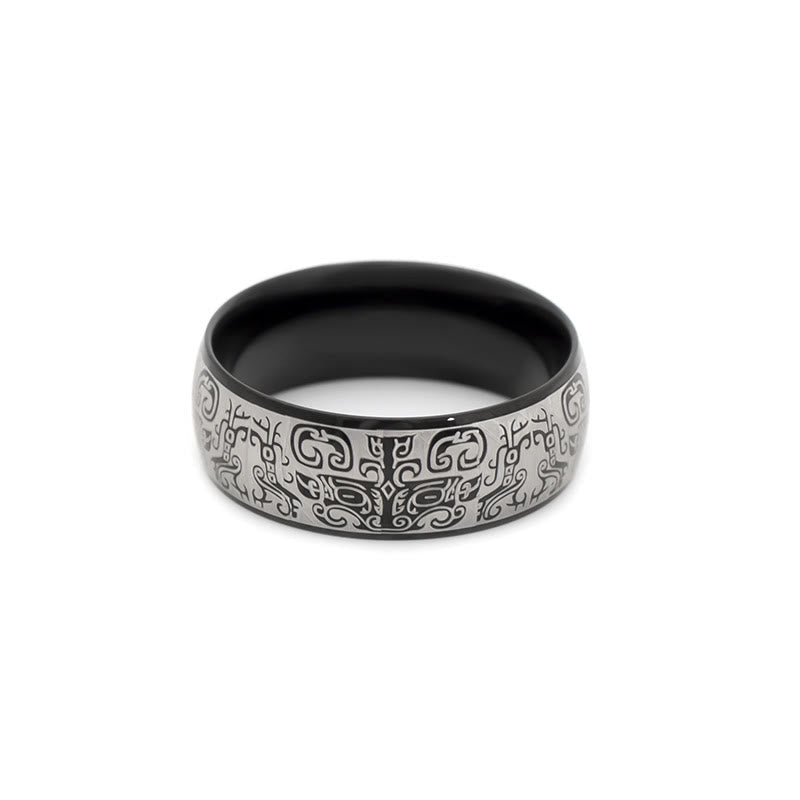 Fortune Jewel Lucky Mythological Creature Taotie Wealth Titanium Steel Ring