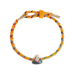 Fortune Jewel 925 Sterling Silver Dragon Boat Festival Zongzi Pattern Luck Handmade Multicolored Rope Child Adult Bracelet