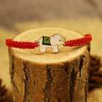 Fortune Jewel Tibetan Handmade 925 Sterling Silver Lucky Elephant Red String Bracelet