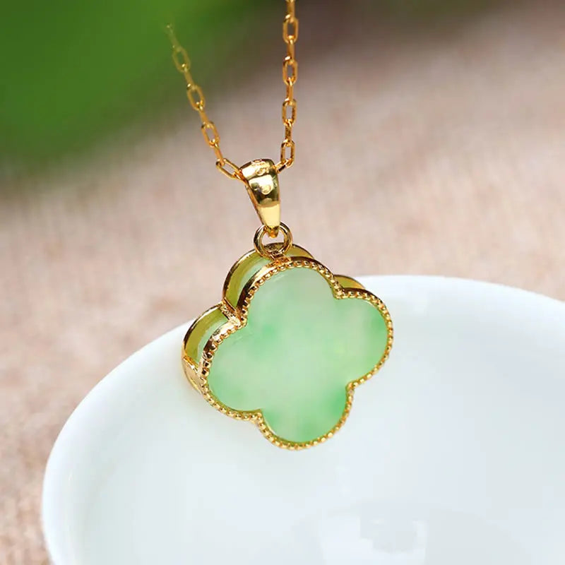 Fortune Jewel "May Luck and Joy Be With You" Jade Necklace Includes Gift Message Card Fortune Jewel