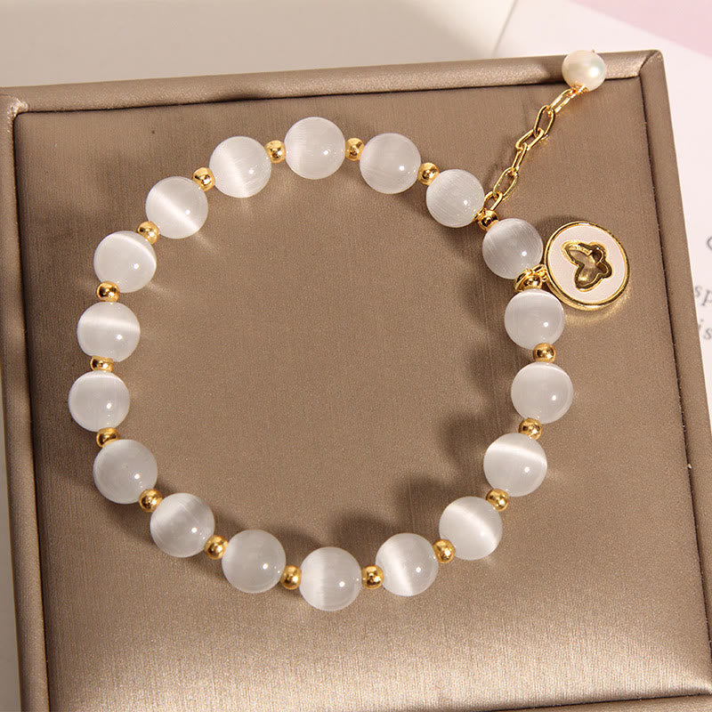 Fortune Jewel Cat's Eye Butterfly Charm Love Bracelet