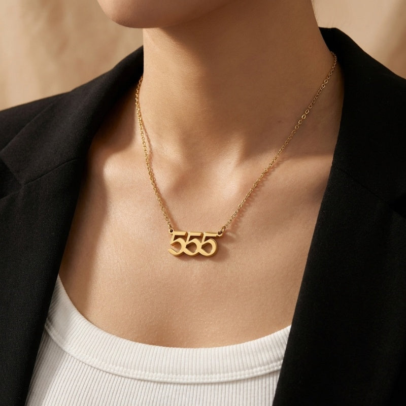 Exclusive: Buddha & Karma 555 Angel Number Necklace - Positive Transformation
