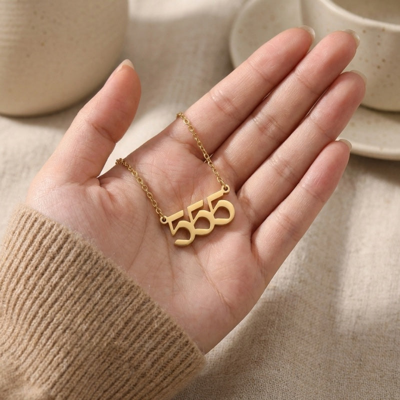 Exclusive: Buddha & Karma 555 Angel Number Necklace - Positive Transformation