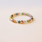Buddha3bodhi Ultra-fine 2mm Raw Stone Rainbow Tourmaline Ring