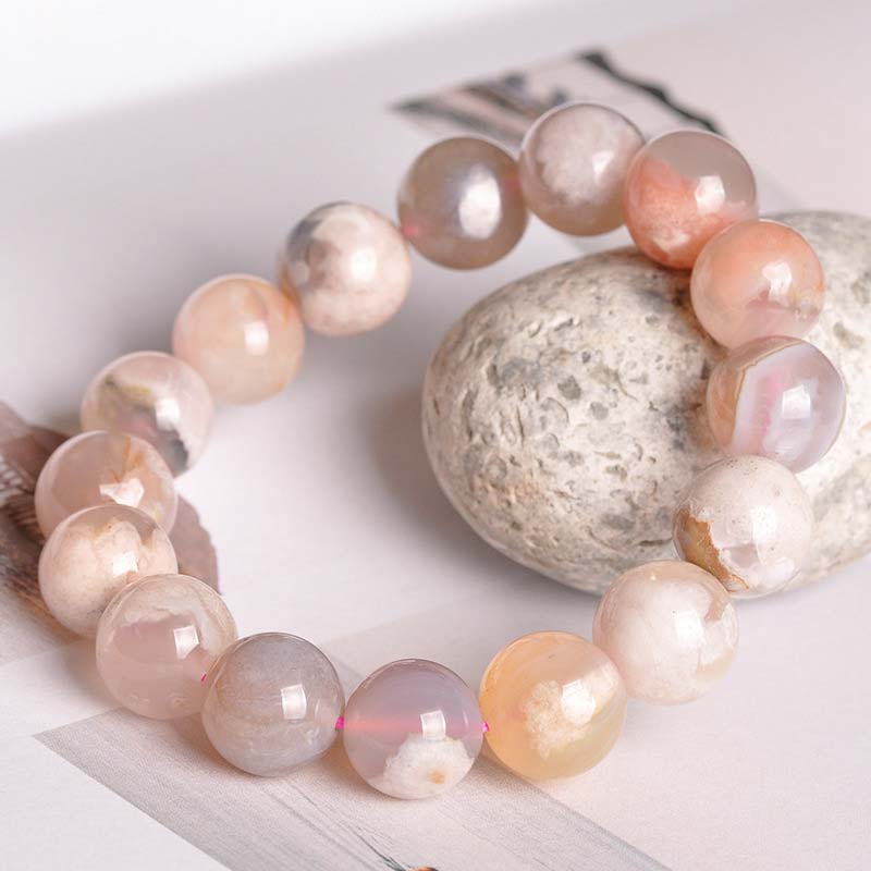 Fortune Jewel Sakura Agate Peace Blessing Bracelet
