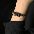 Fortune Jewel Tibet Ebony Wood Copper Peace Balance Beaded Bracelet