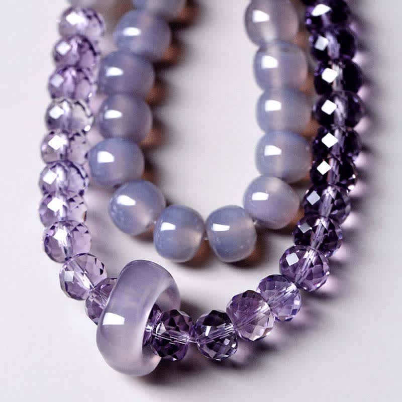 Fortune Jewel Natural Amethyst Crystal Meditation Healing Bracelet