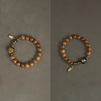 Fortune Jewel Kuka Seed Tiger Eye Gold Sheen Obsidian Brass Copper Wealth Luck Bracelet