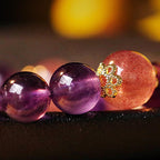 Fortune Jewel Natural Citrine Amethyst Rutilated Quartz Prosperity Protection Bracelet