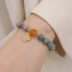 Fortune Jewel Jade Four Leaf Clover Charm Prosperity Bracelet