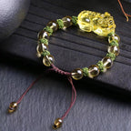 Fortune Jewel Natural Citrine Pixiu Wealth Protection Bracelet