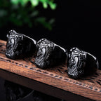 Fortune Jewel FengShui PiXiu Black Obsidian Strength Ring