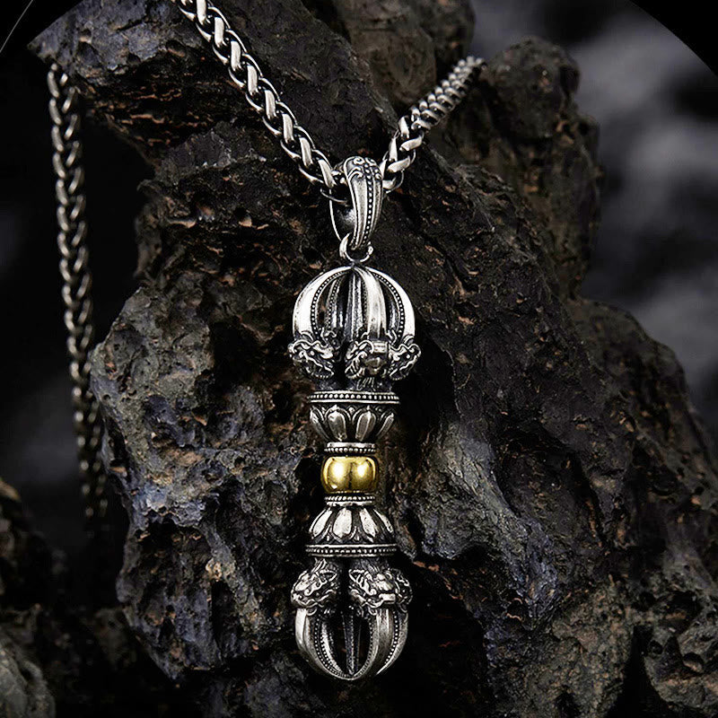 Fortune Jewel Tibetan Dorje Vajra Design Wealth Necklace Pendant