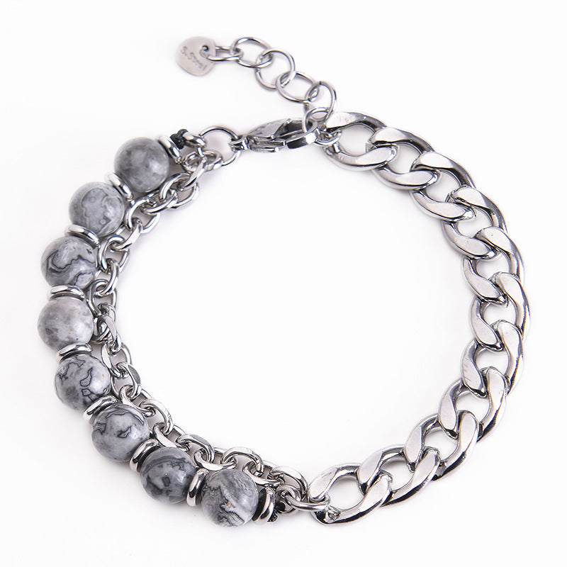 Fortune Jewel Tiger Eye Picasso Jasper Frosted Stone Strength Bracelet