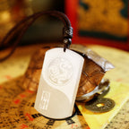 Buddha Stones White Jade PiXiu Yin Yang Luck Protection Necklace Pendant Fortune Jewel