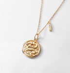 Buddha Stones 925 Sterling Silver Tridacna Stone Year of the Dragon Fu Character Luck Strength Necklace Pendant