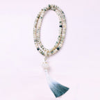 Fortune Jewel Natural 108 Mala Beads Bodhi Seed Lotus Engraved Wisdom Tassel Bracelet Fortune Jewel