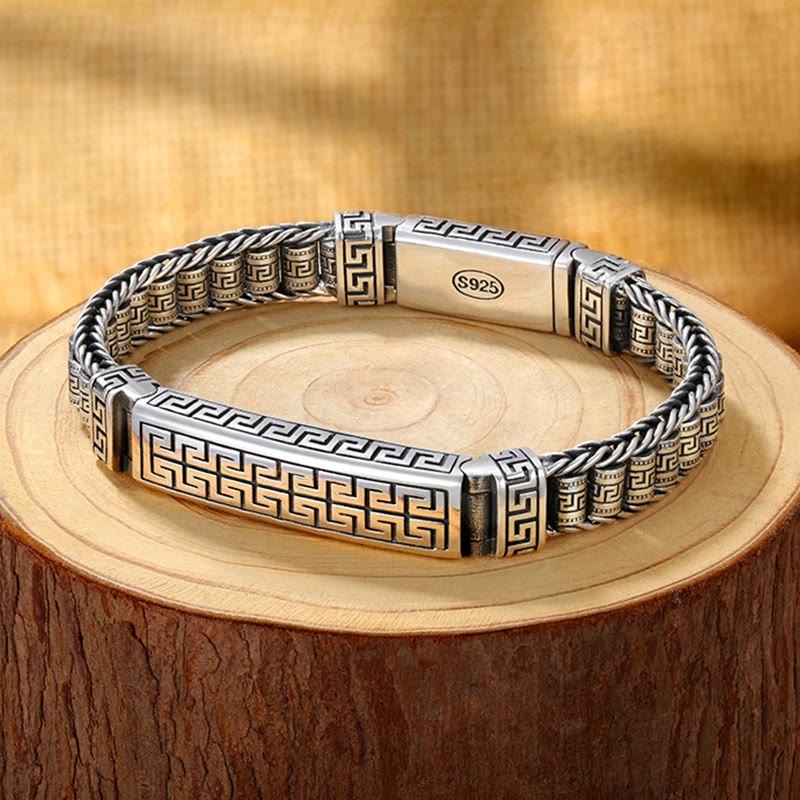 Fortune Jewel Vintage Lines Pattern Balance Rotatable Bracelet