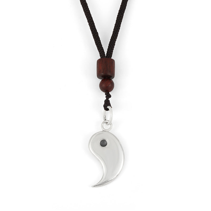 Fortune Jewel 990 Sterling Silver Yin Yang Balance Harmony Necklace Pendant Fortune Jewel
