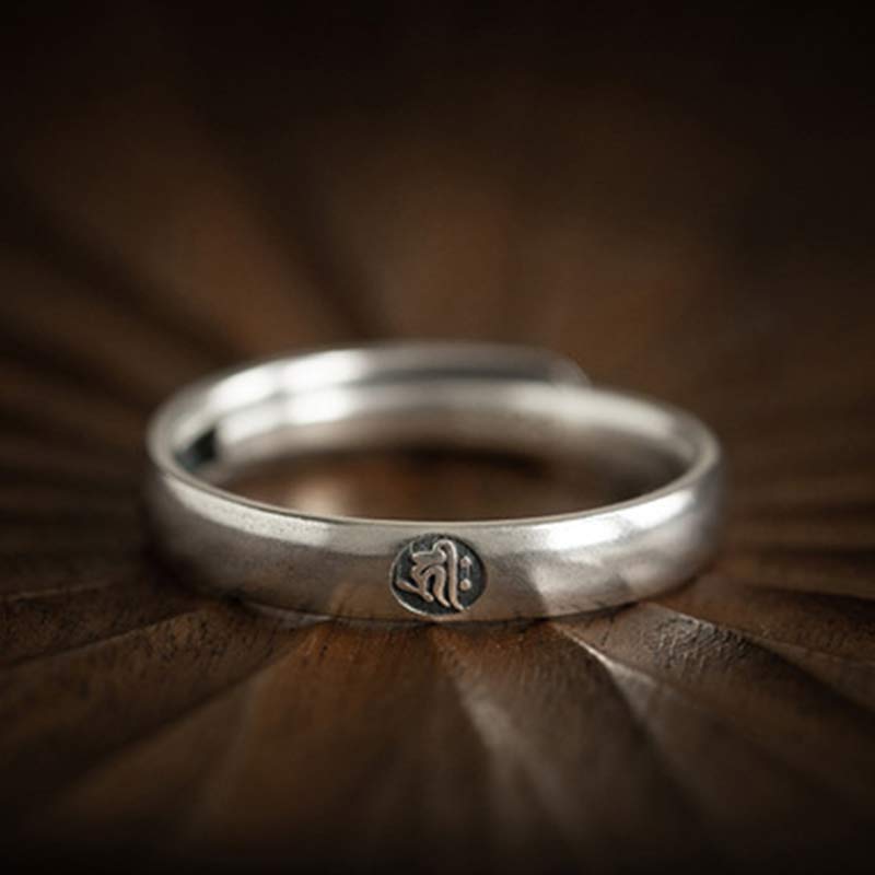Fortune Jewel 925 Sterling Silver Chinese Zodiac Natal Buddha Blessing Couple Ring