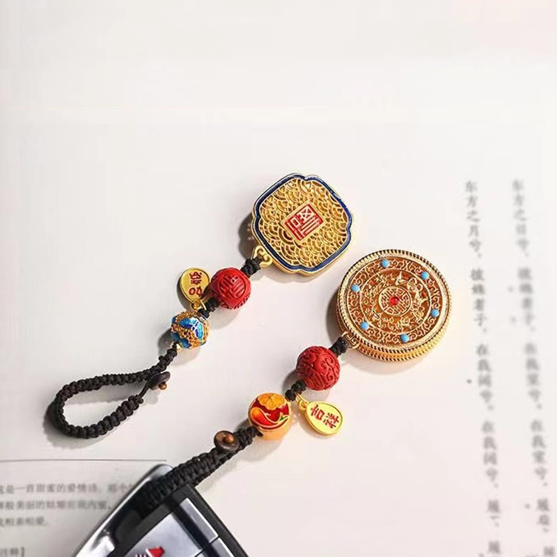 Fortune Jewel Fu Character Blessing Ruyi Charm Key Chain