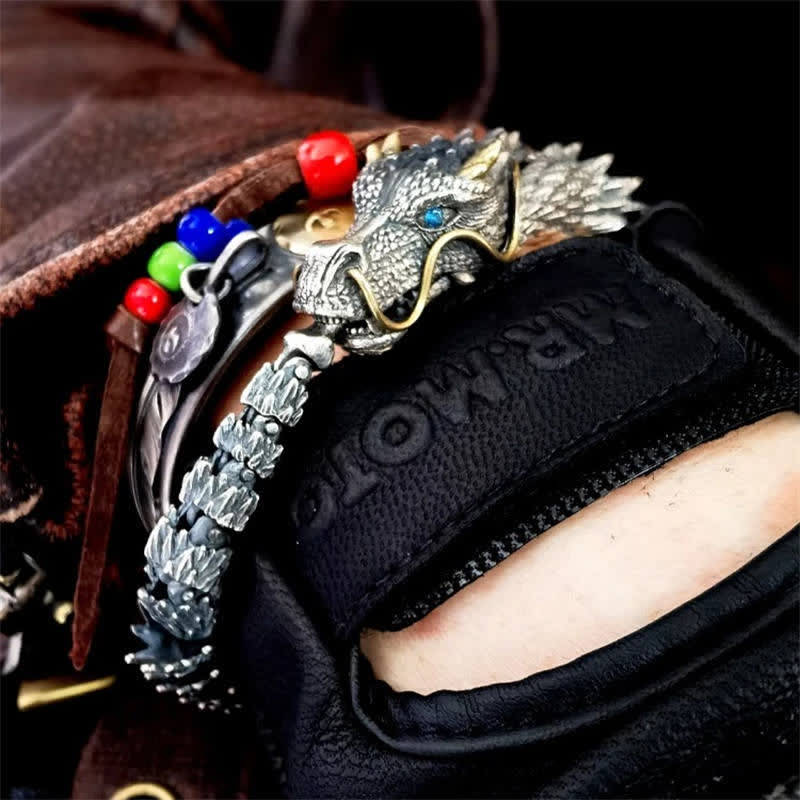 Fortune Jewel Nordic Dragon Handmade Amulet Luck Protection Chain Bracelet Fortune Jewel