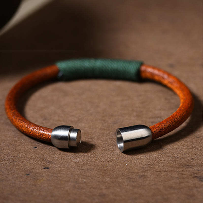 Fortune Jewel Tibetan Leather Handmade Five Elements Luck Braid String Buckle Bracelet