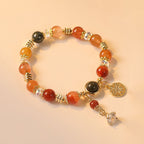 Fortune Jewel Natural Multicolored Rutilated Quartz Eight-pointed Star Flower Wealth Bracelet