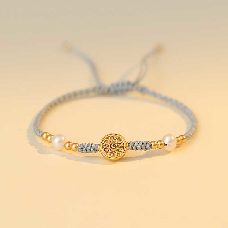 Fortune Jewel Copper Coin Fortune Tree Luck Strength Braided Bracelet