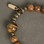 Fortune Jewel Kuka Seed Tiger Eye Gold Sheen Obsidian Brass Copper Wealth Luck Bracelet