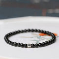 Fortune Jewel Natural Black Obsidian Smoky Quartz Purification Strength Bracelet