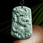 Fortune Jewel Year of the Dragon Chinese Zodiac Dragon Jade Success Amulet Necklace Pendant