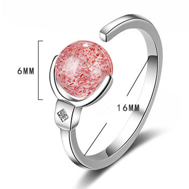 Fortune Jewel Pink Crystal Soothing Rotation Ring