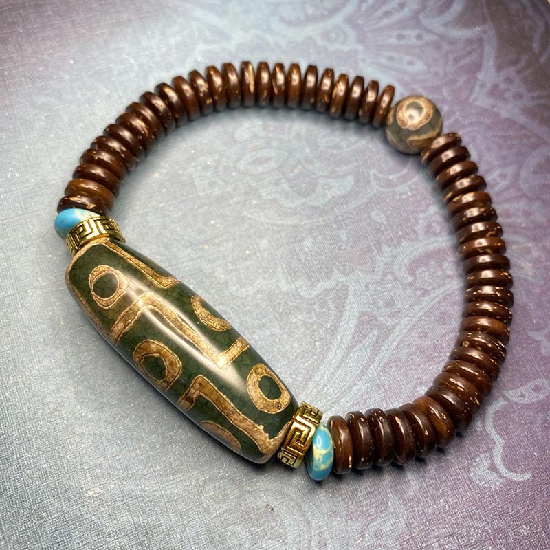 Fortune Jewel Tibetan Nine-Eye Dzi Bead Wealth Bracelet