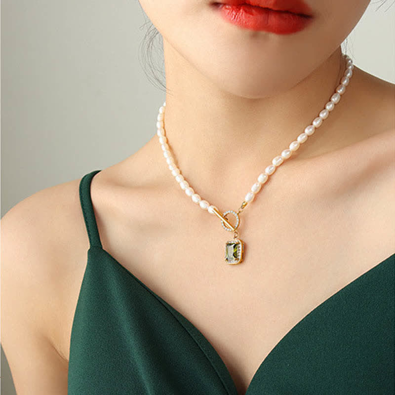 Fortune Jewel Pearl Zircon Wealth Charm Necklace Pendant