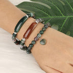 Fortune Jewel Natural Quartz Love Heart Healing Beads Bracelet