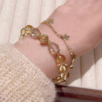 Fortune Jewel Citrine Moonstone Butterfly Charm Prosperity Protection Bracelet
