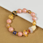 Fortune Jewel Tibetan Incense Ash Liuli Glass Bead Luck Protection Nine Tailed Fox Bracelet