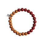 Fortune Jewel 925 Sterling Silver Peach Wood Cinnabar Ward Off Evil Spirits Bracelet