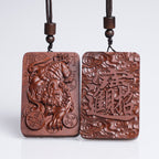 Fortune Jewel Natural Lightning Struck Jujube Wood PiXiu Copper Coin Good Fortune Necklace Pendant