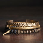 Fortune Jewel Lava Rock Stone Copper Balance Cuff Bracelet Bangle