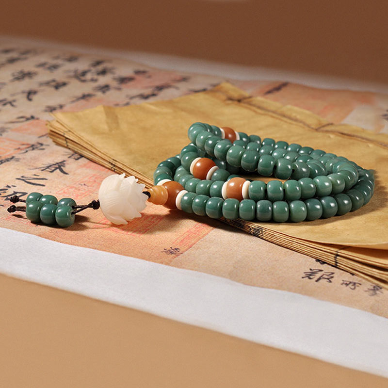 Fortune Jewel Lotus Cyan Bodhi Seed Success Bracelet Fortune Jewel