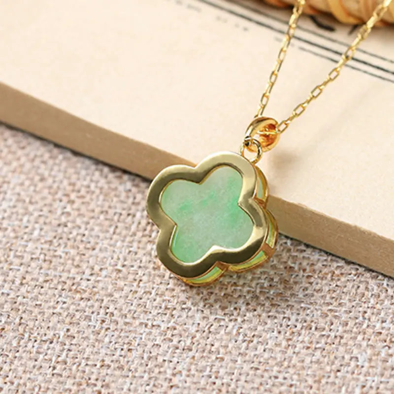 Fortune Jewel "May Luck and Joy Be With You" Jade Necklace Includes Gift Message Card Fortune Jewel