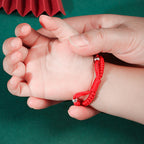 Fortune Jewel 999 Sterling Silver Chinese Zodiac Red Rope Luck Handcrafted Kids Bracelet Fortune Jewel