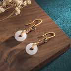 Fortune Jewel FengShui White Jade Butterfly Fortune Earrings