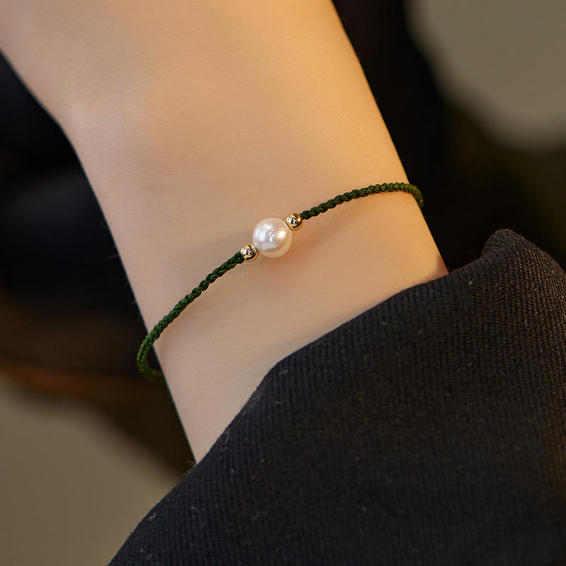 Fortune Jewel Natural Pearl Bead Luck Braid String Bracelet