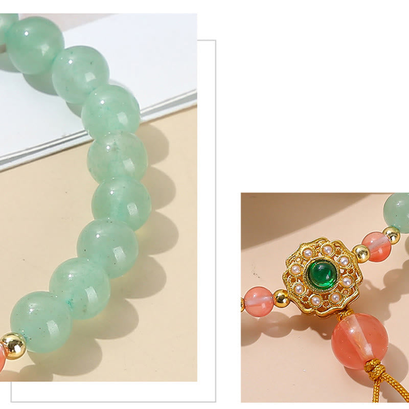 Fortune Jewel Green Aventurine Luck Bead Tassel Bracelet