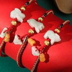 Fortune Jewel Chinese Zodiac Jade Prosperity Red String Bracelet Anklet - Fortune Jewel