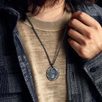 Fortune Jewel 990 Sterling Silver Yin Yang Hammer Texture Harmony Necklace Pendant Fortune Jewel